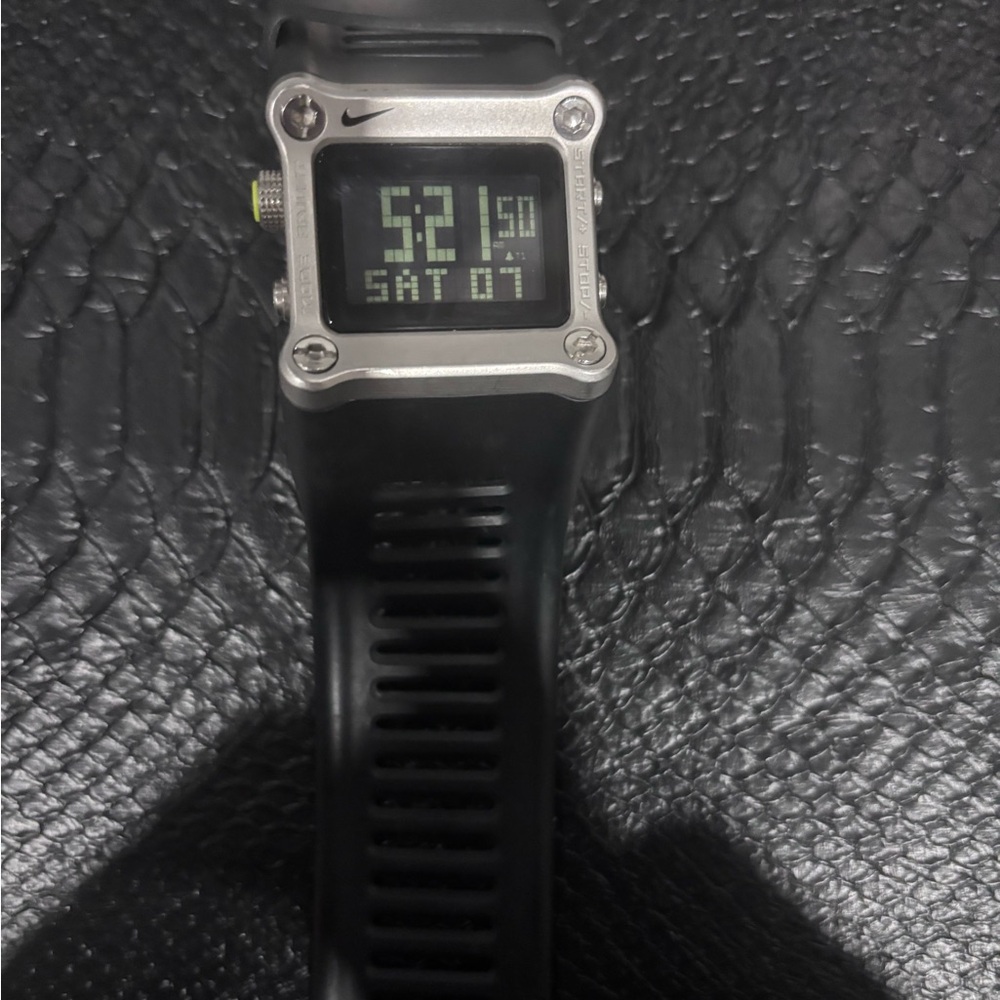 RARE Nike Black and Silver Digital Watch